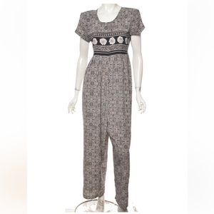 XTRMZ Vintage 90s Wide Leg Shoulder Pads Tie-Back Empire Waist Jumper Size 5/6